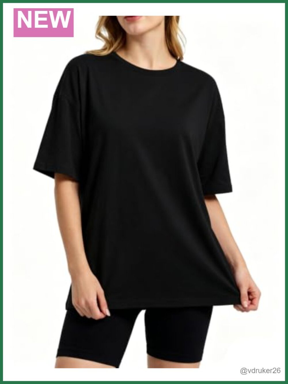 Oversized Summer T-Shirt Crew Neck Short Sleeve Bamboo Blend Casual Workout Tee